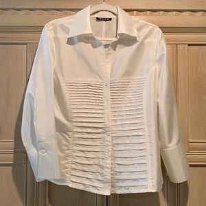 Tracy M white button down shirt Size XL